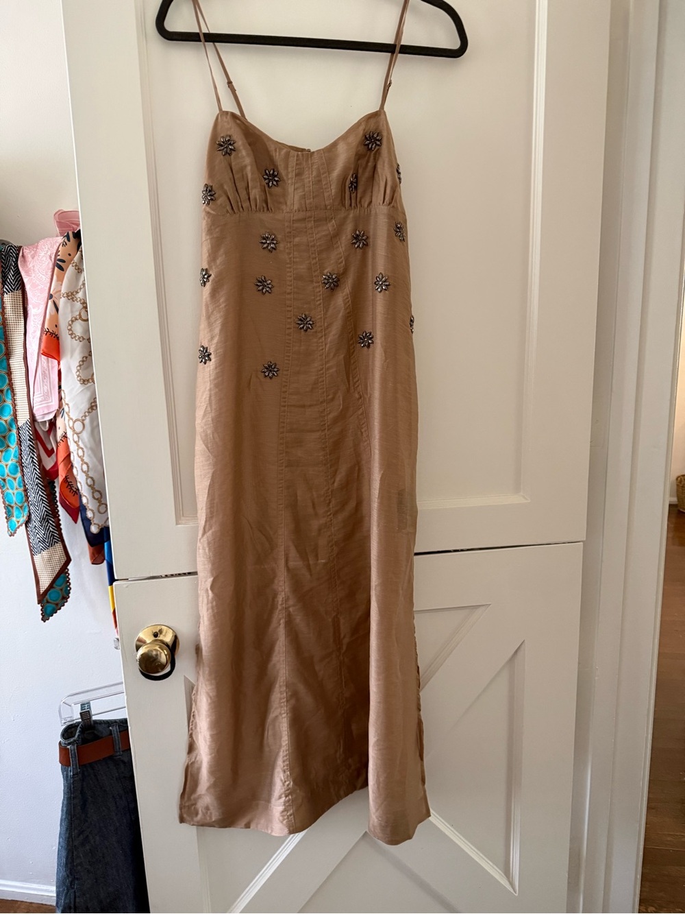 H&M Beige Beaded Maxi dress